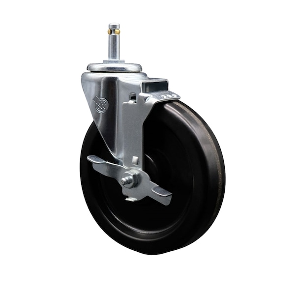 6'' Phenolic Wheel Swivel 7/16'' Grip Ring Stem Caster with Brake